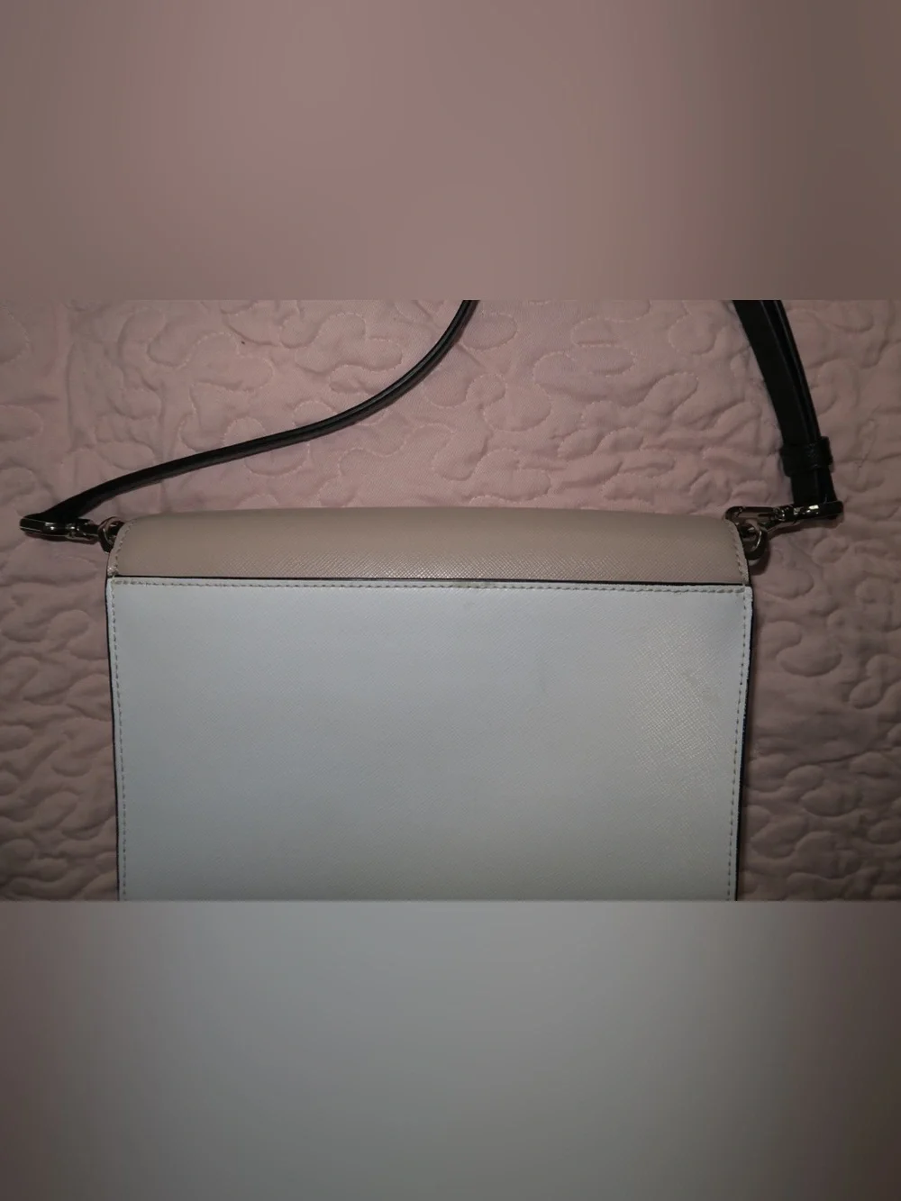 kate spade Two-Tone Cream and White Chain Crossbody Bag